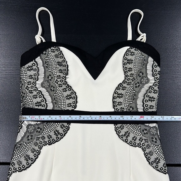 Fancy Paris White and Black Lace Detail Strapless Dress - S - Picture 9 of 10